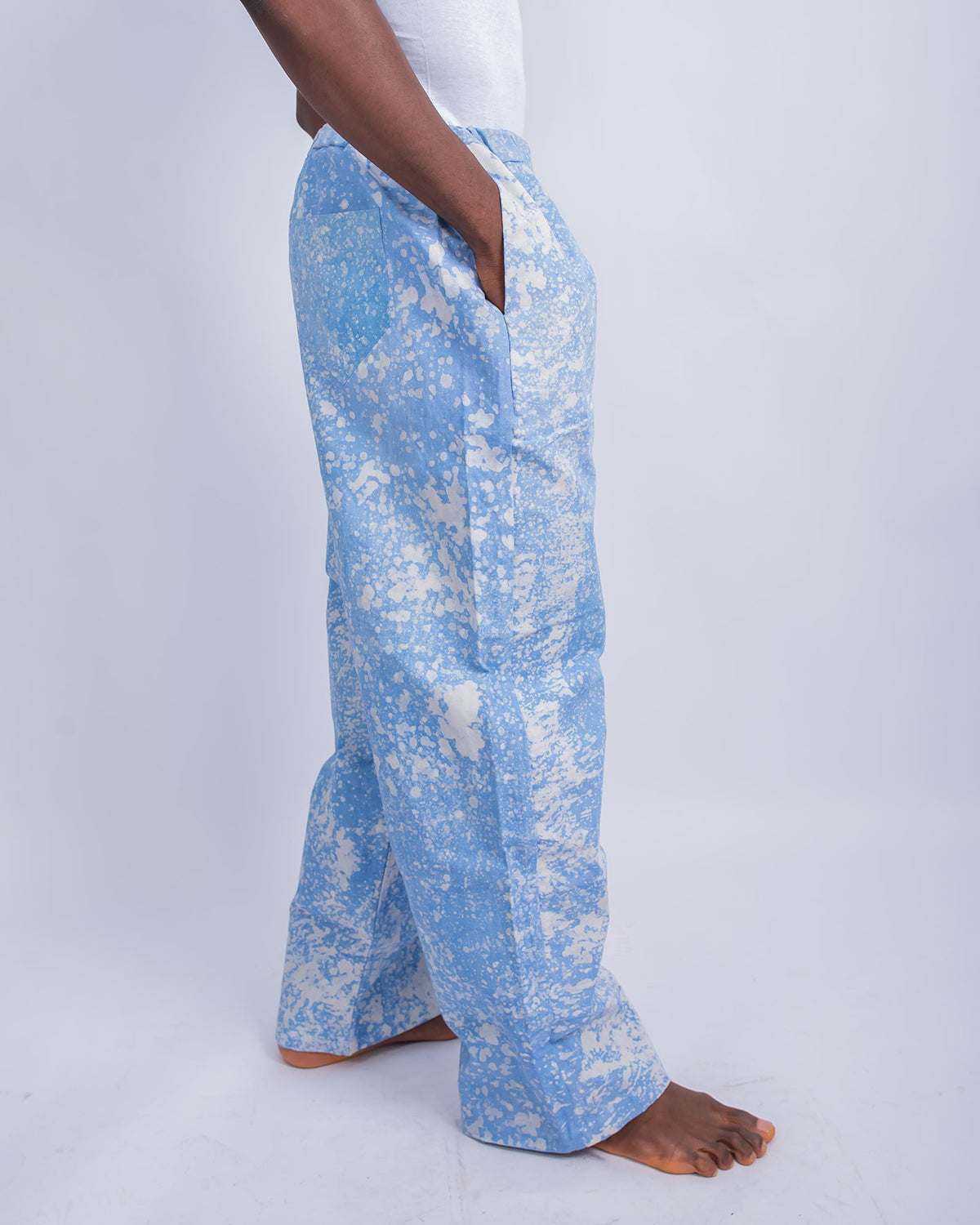 Blue Wax Print - Men's Cotton Adire Trousers