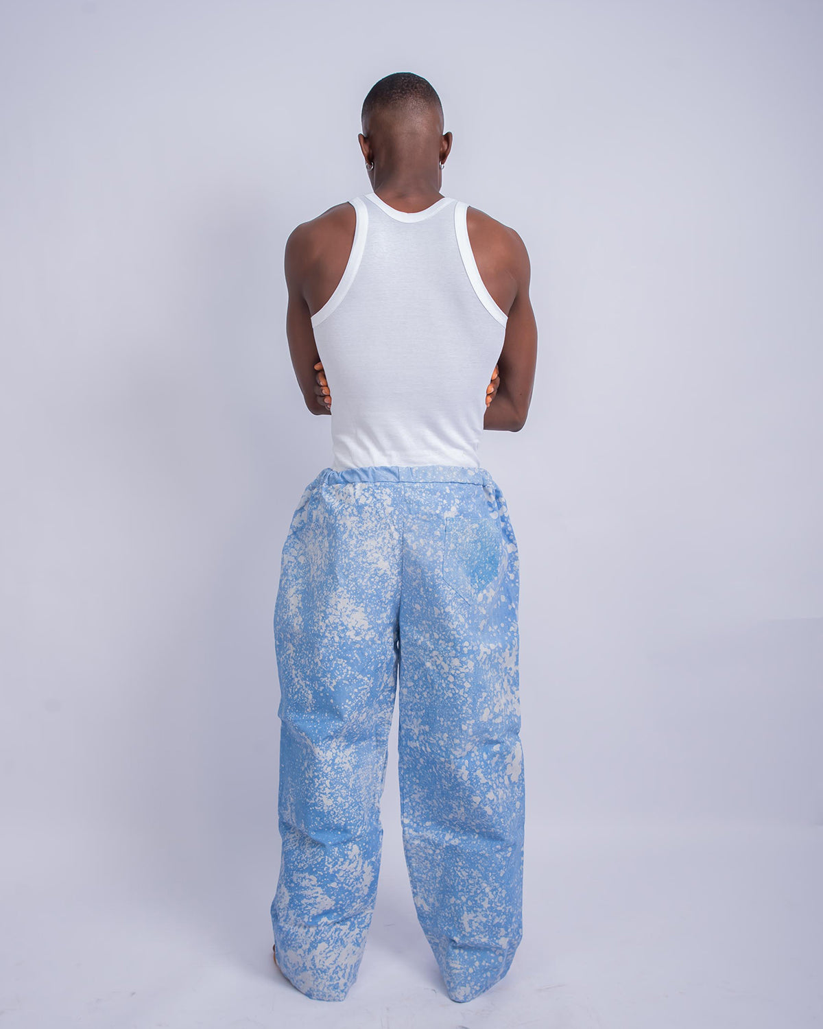 Blue Wax Print - Men's Cotton Adire Trousers