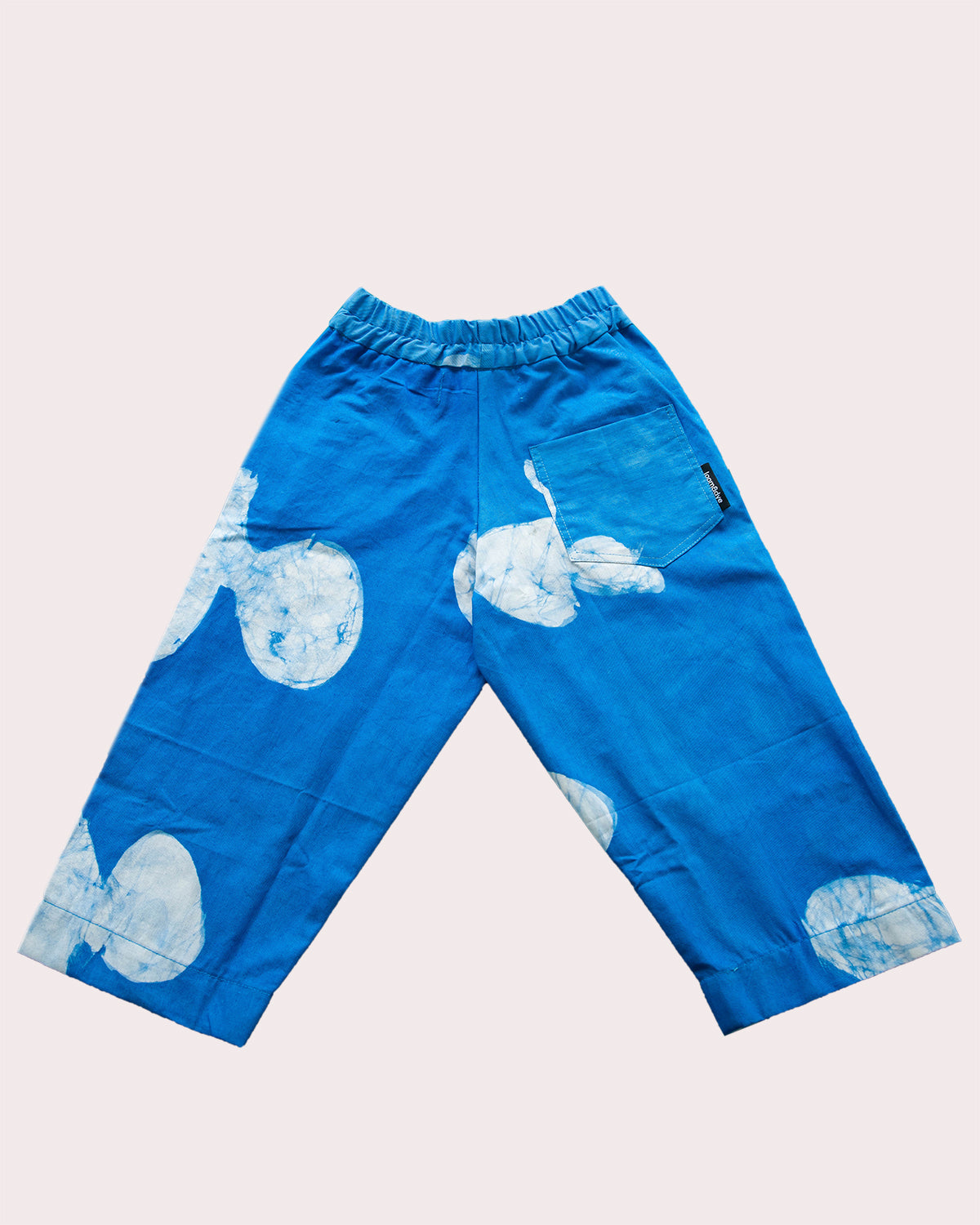 Blue Abstract Cloud Print - Kids’ Adire Balloon Trousers