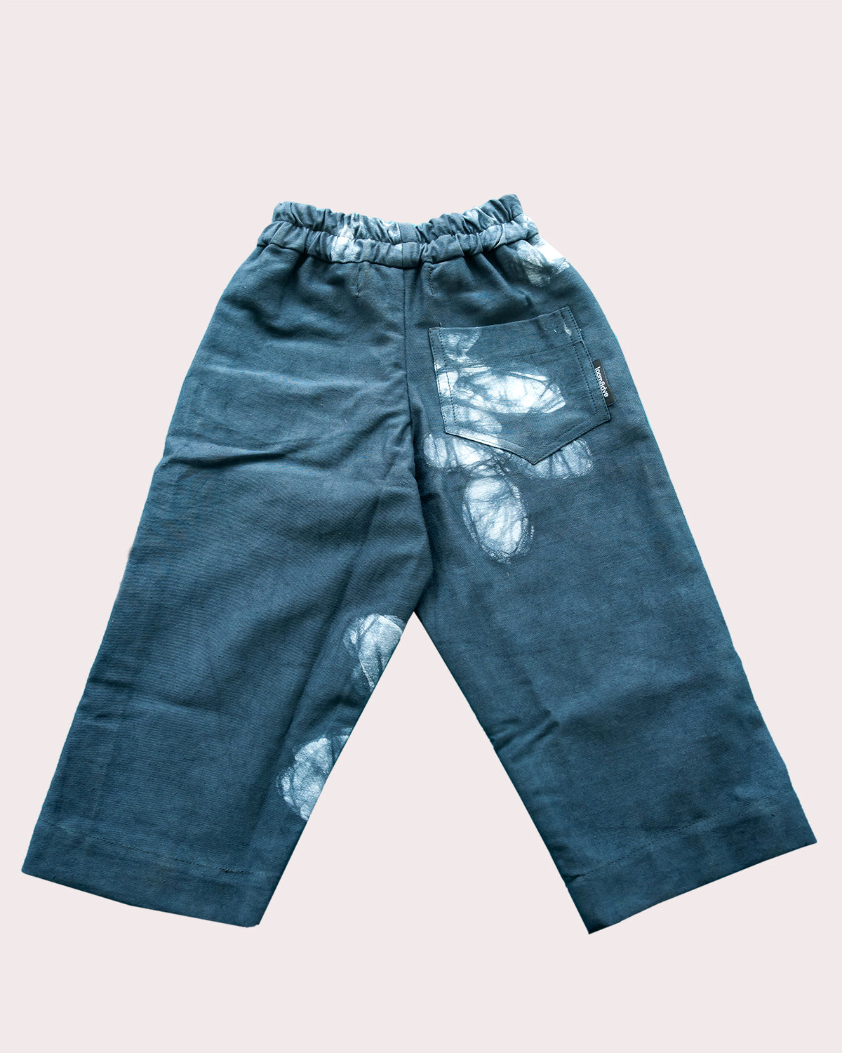 Grey Abstract Four Leaf Print - Kids’ Adire Balloon Trousers