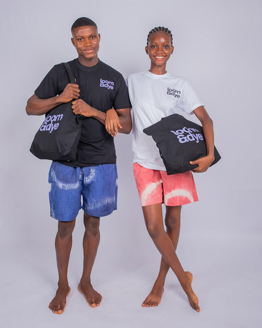 Black Unisex Loom & Dye Tote Bag