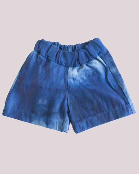 Blue Tie Dye - Kids' Cotton Adire Shorts